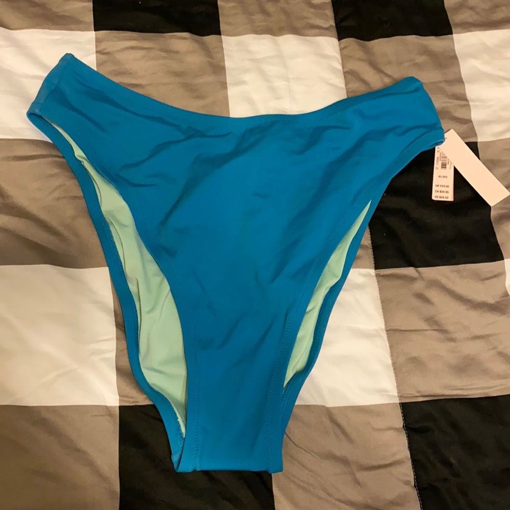 Victoria’s Secret Blue high waisted cheeky bikini bottoms